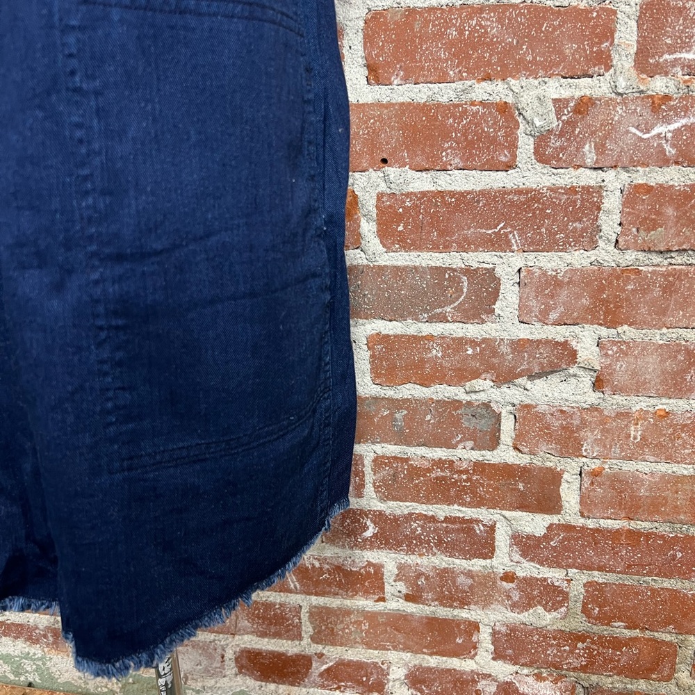 WILFRED FREE dark blue denim jean shift dress tunic pockets western Aritzia - Picture 5 of 8